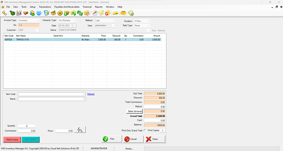 Invoicing